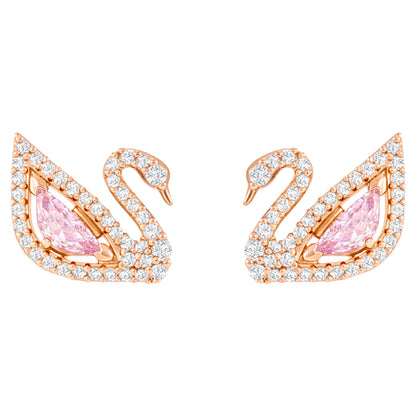 Pembe Kuvars Rose Gold Taşlı Damla Küpe