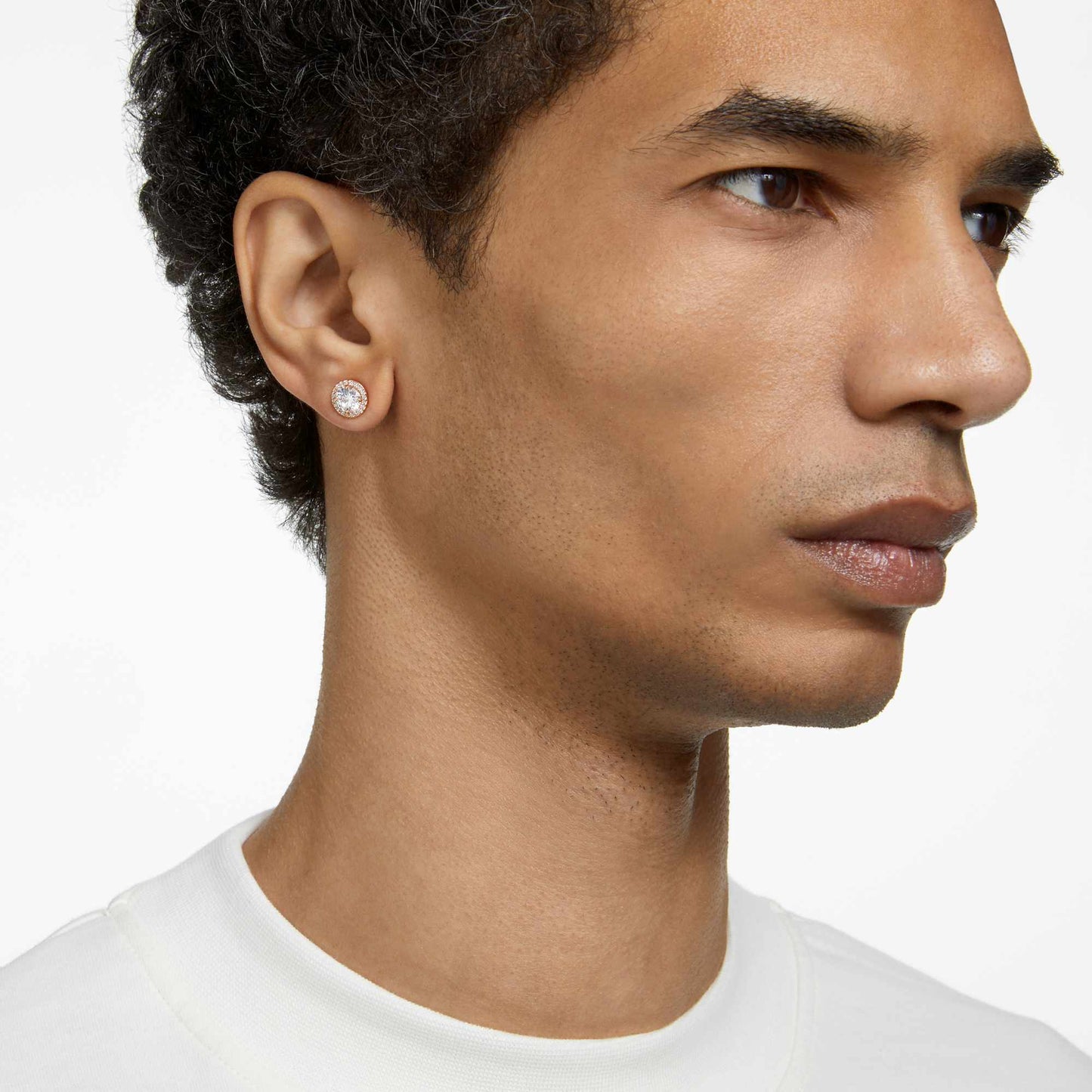 Una Angelic Rose Gold Pırlanta Düğme Küpeler