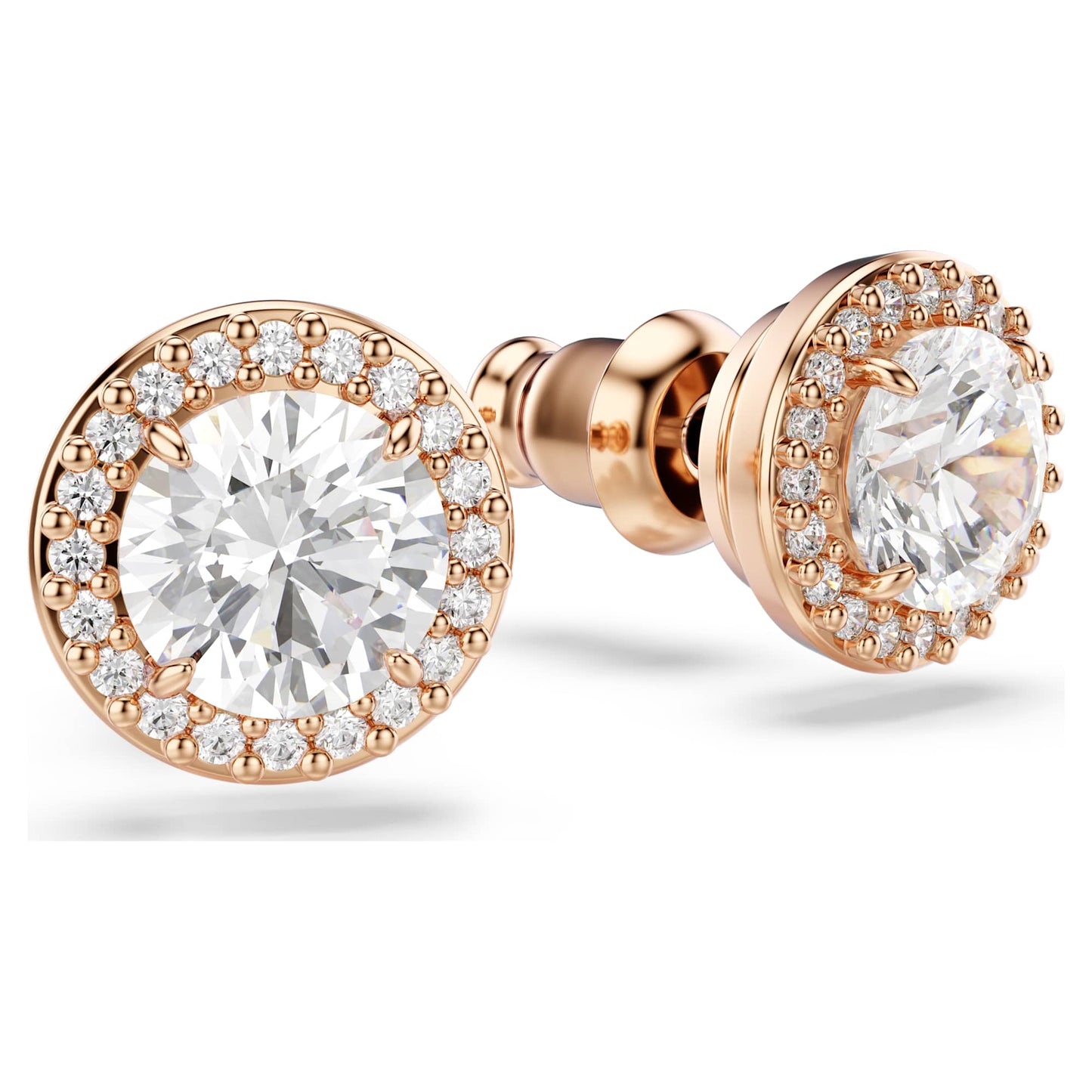 Una Angelic Rose Gold Pırlanta Düğme Küpeler