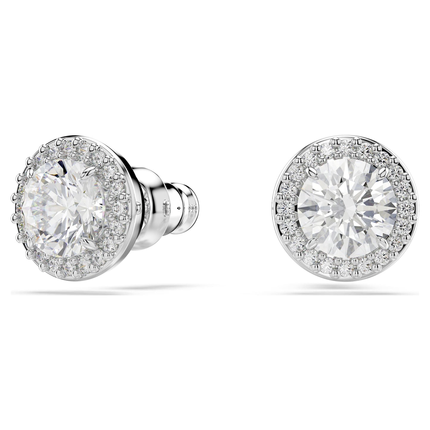 Una Angelic Silver Pırlanta Düğme Küpeler