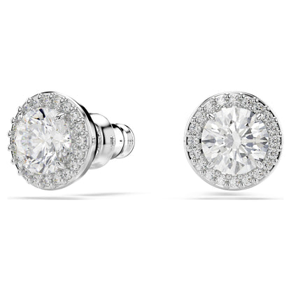 Una Angelic Silver Pırlanta Düğme Küpeler