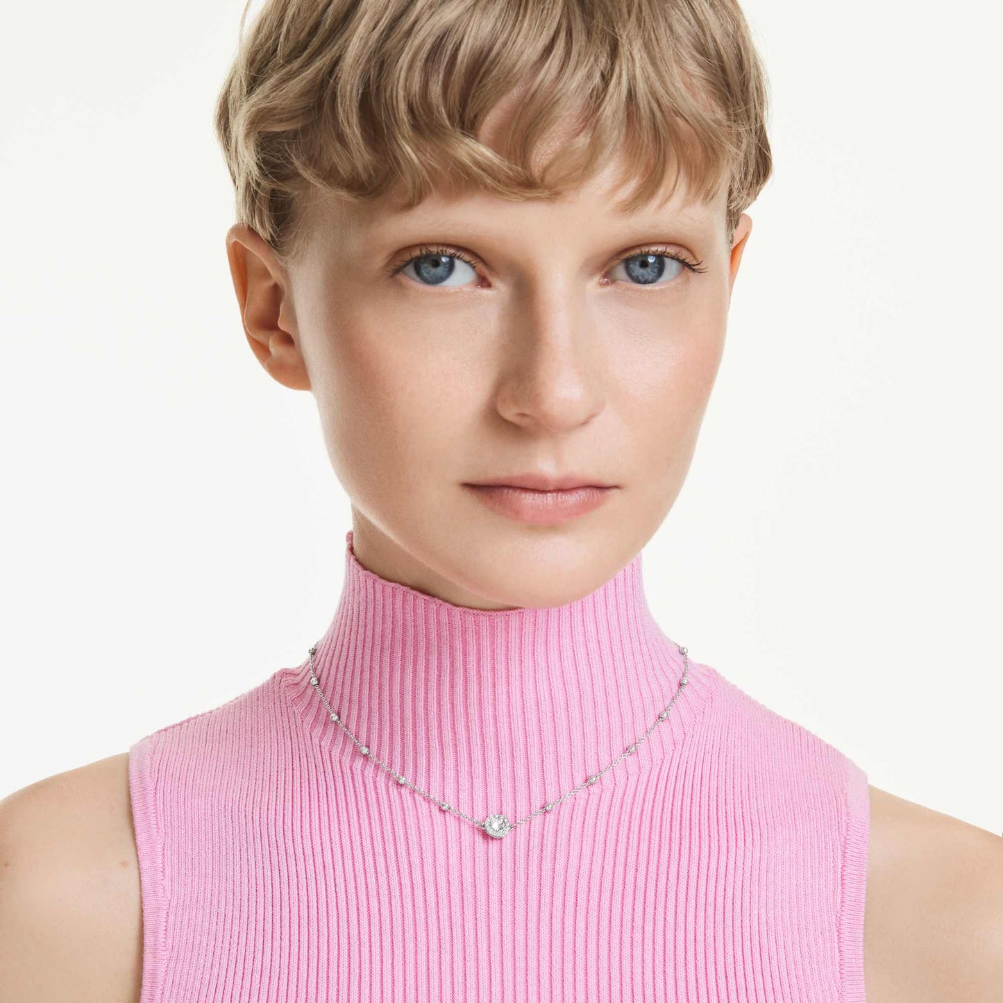 Una Angelic Çift Taraflı ve Tek Pırlanta Kolye