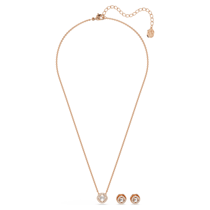 Una Angelic Square Rose Gold Kolye ve Küpe Set