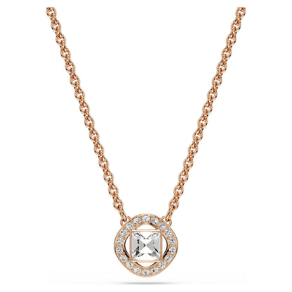 Una Angelic Square Rose Gold Kolye ve Küpe Set