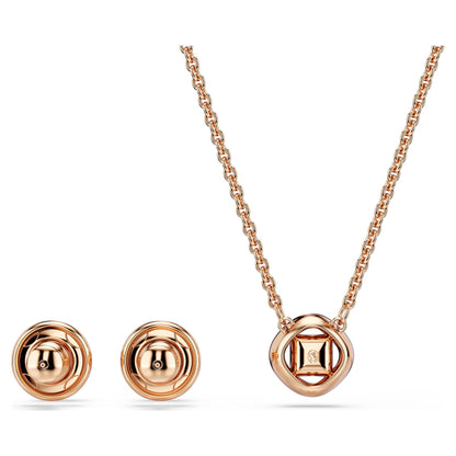 Una Angelic Square Rose Gold Kolye ve Küpe Set